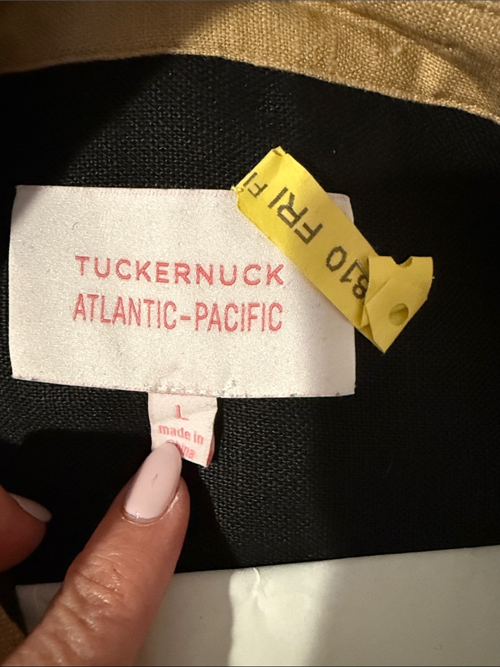 Tuckernuck Black Mini Dress with Tan and White Trim - Picture 6 of 6